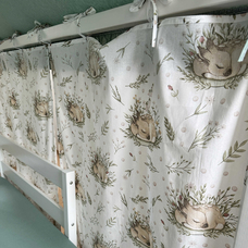 Крыша и шторы для кроватки домика ТД-43